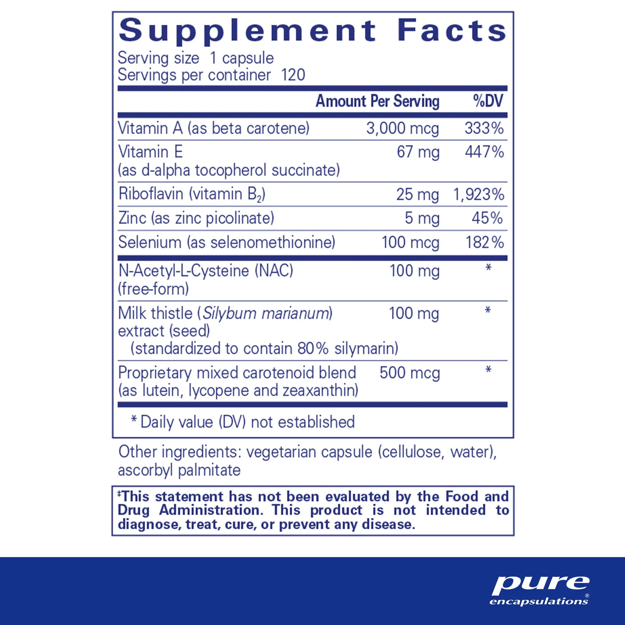 Pure Encapsulations AntiOxidant Formula 120 caps - Image 2
