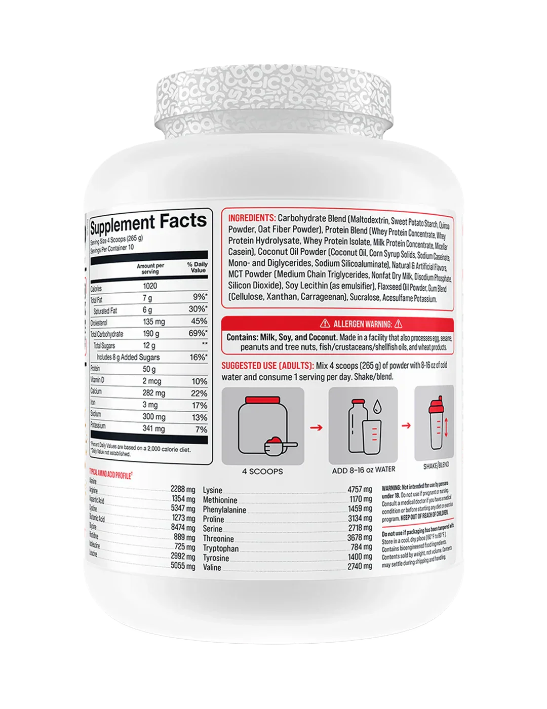 Basic Supplements Mass High Calorie Muscle Mass Gainer - Image 10