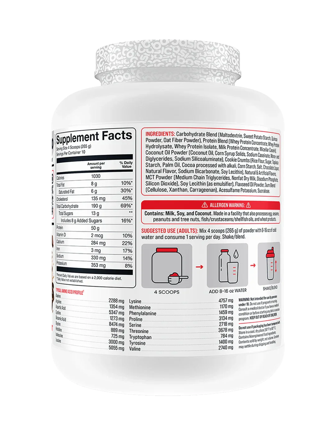 Basic Supplements Mass High Calorie Muscle Mass Gainer - Image 12