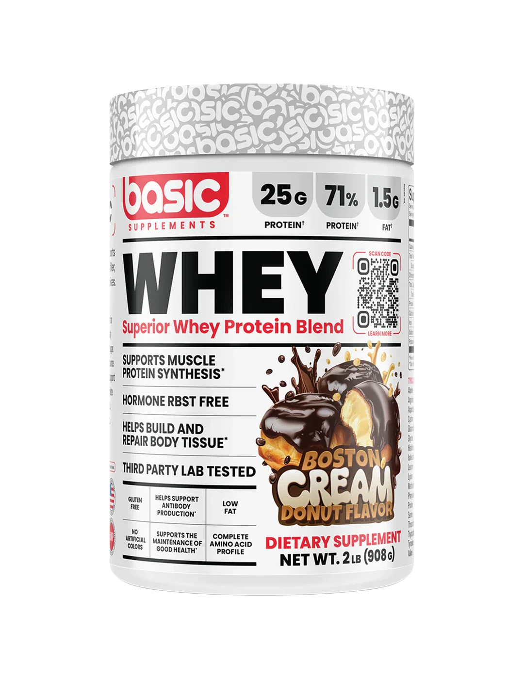 Basic Supplements Whey Protein Blend High-Quality Muscle Recovery Support Powder 2lb (908g)