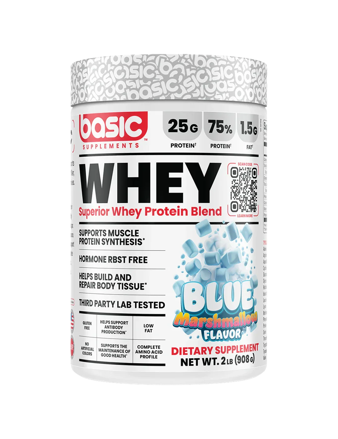 Basic Supplements Whey Protein Blend High-Quality Muscle Recovery Support Powder 2lb (908g) - Image 2