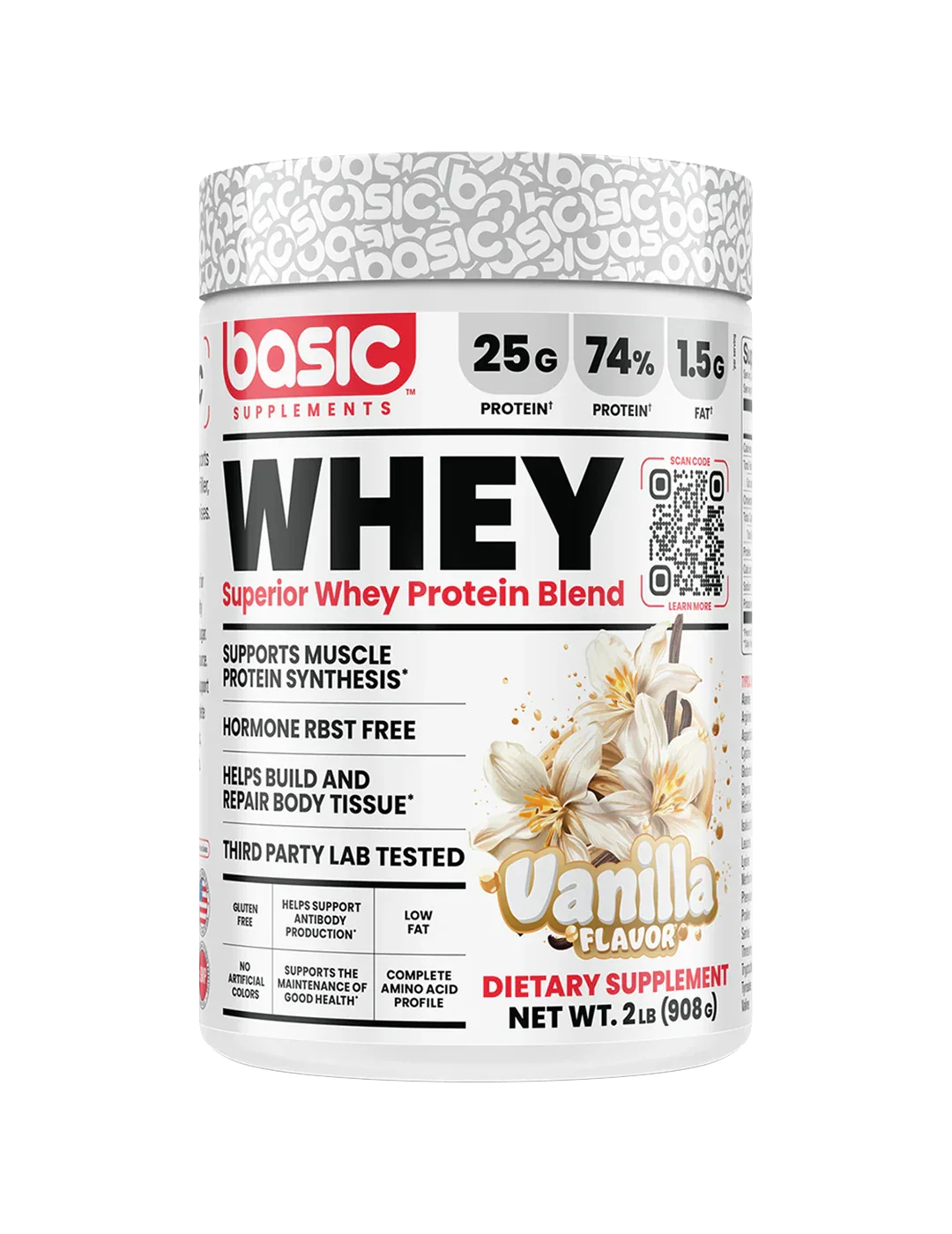 Basic Supplements Whey Protein Blend High-Quality Muscle Recovery Support Powder 2lb (908g) - Image 3