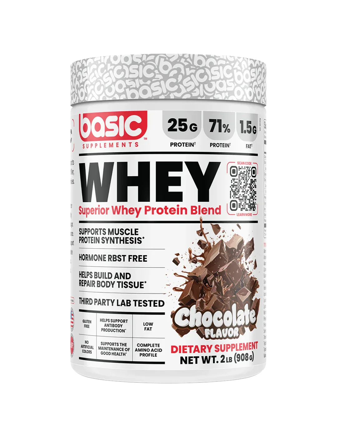 Basic Supplements Whey Protein Blend High-Quality Muscle Recovery Support Powder 2lb (908g) - Image 4