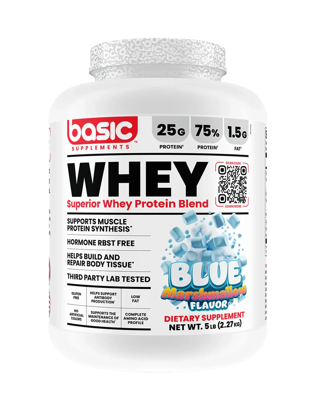 Basic Supplements Whey Protein Blend High-Quality Muscle Recovery Support Powder 5lb - Image 3