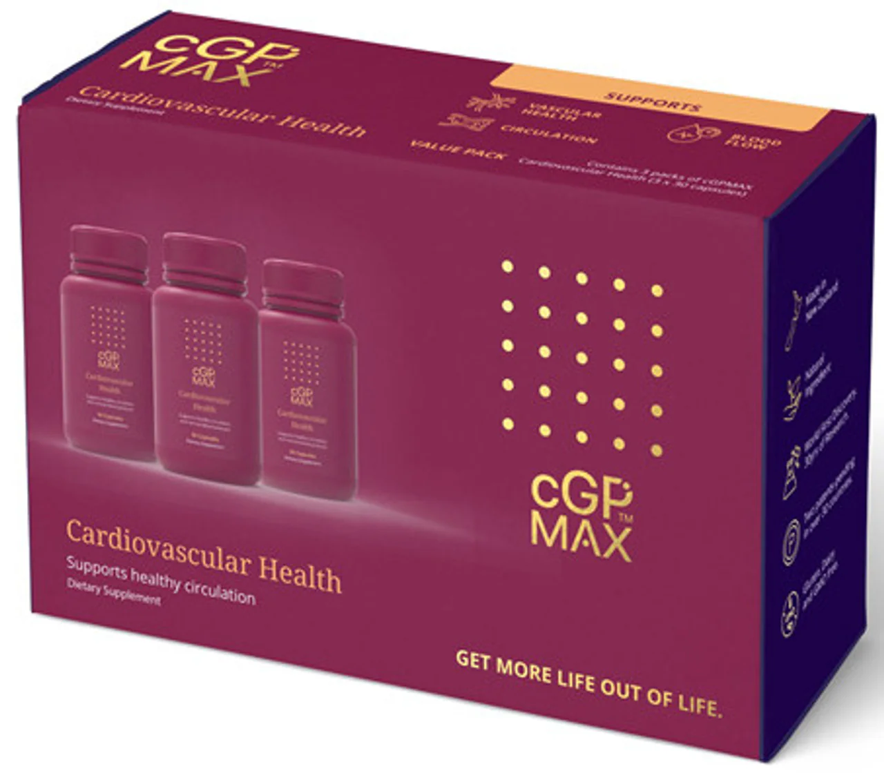 cGPMAX Cardio Health (3x bottles in a branded box)