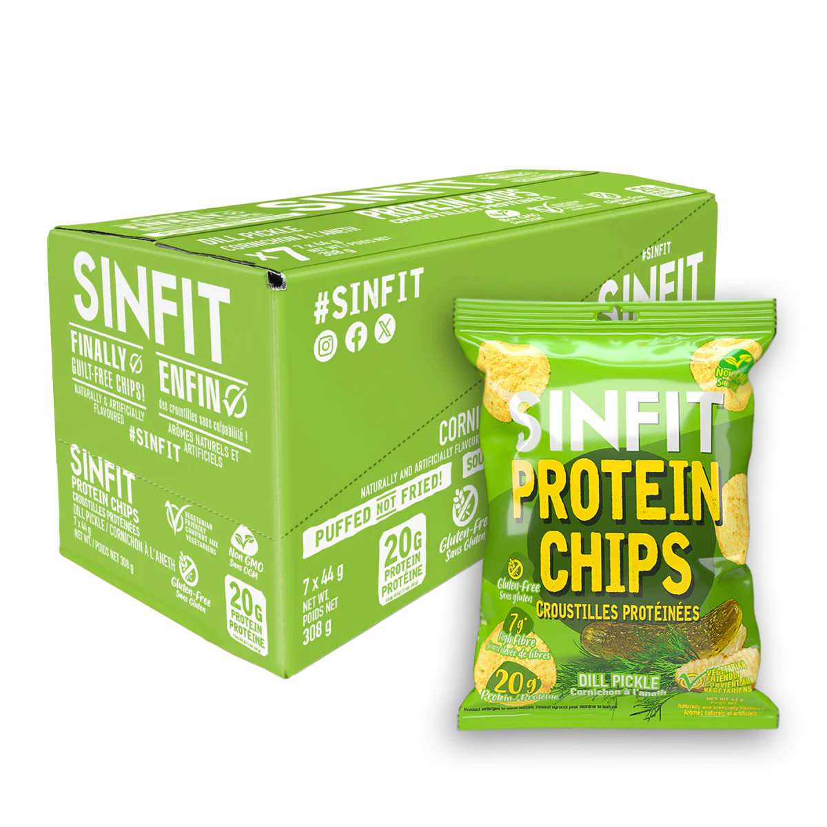 SINFIT Dill Pickle Protein Chips