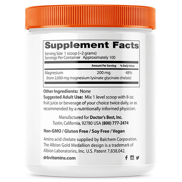 Doctor's Best High Absorption Magnesium Powder 200g - Image 2
