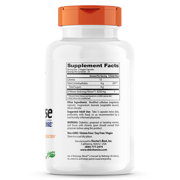 Doctor's Best D-Ribose 120 Veggie Caps - Image 2