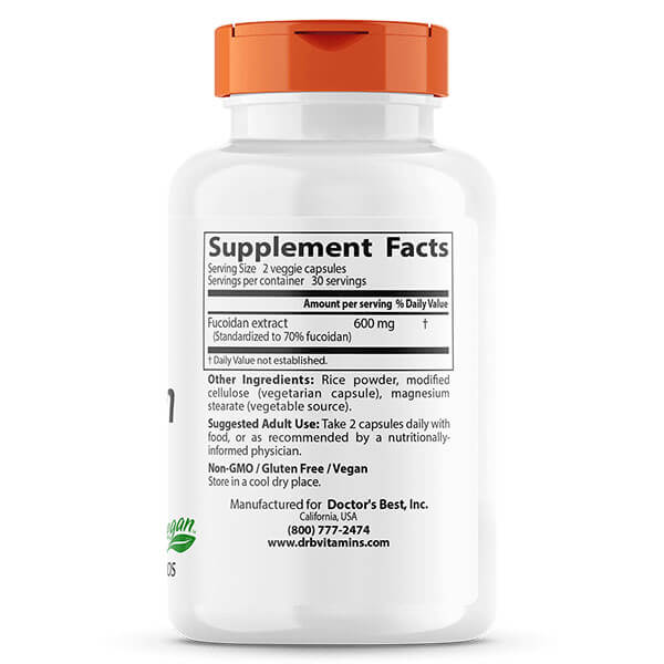 Doctor's Best Fucoidan 70% 60 Veggie Caps - Image 2