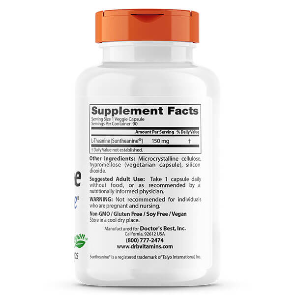Doctor's Best L-Theanine with Suntheanine 150mg 90 Caps - Image 2