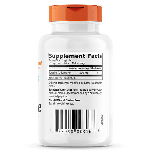 Doctor's Best L-Tyrosine 120 Veggie Capsules - Image 2