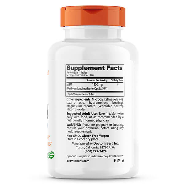 Doctor's Best MSM 1500mg 120 Tablets - Image 2