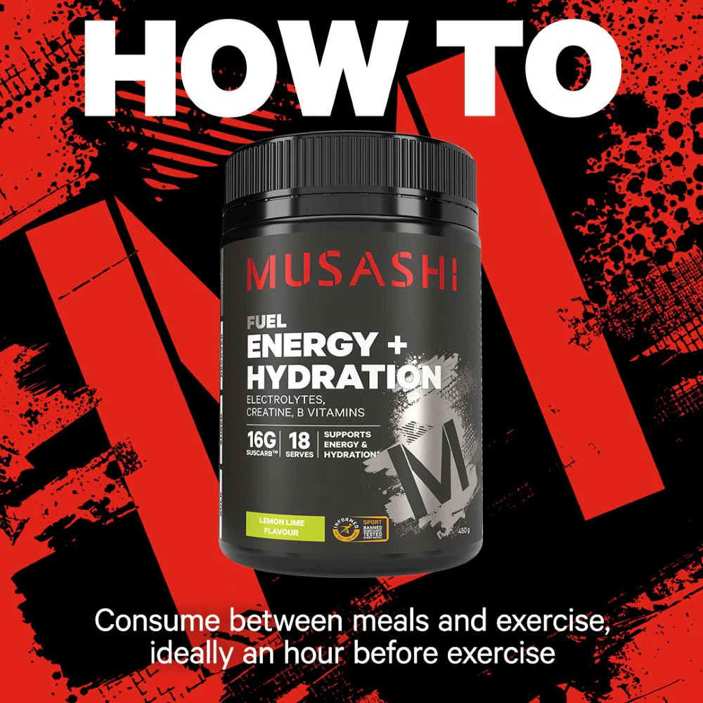 Musashi Energy + Hydration Powder 450g - Image 5