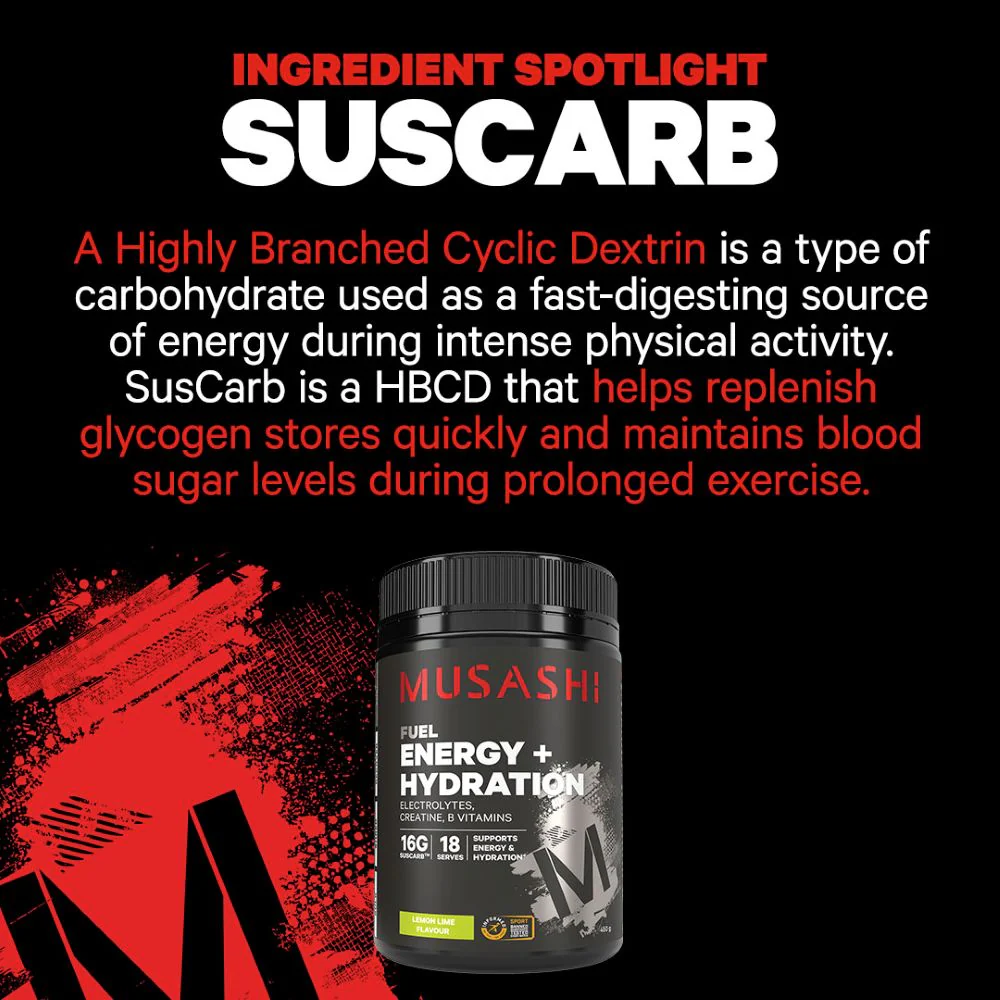 Musashi Energy + Hydration Powder 450g - Image 6