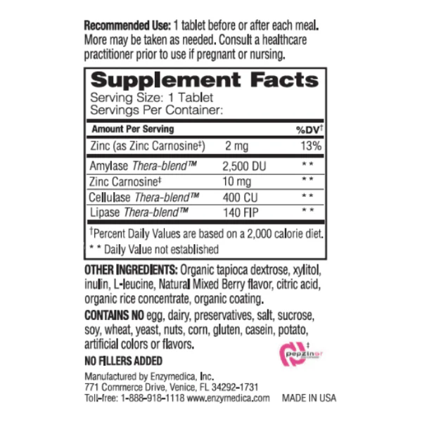 Enzymedica Acid Soothe 30 Chewables - Image 2