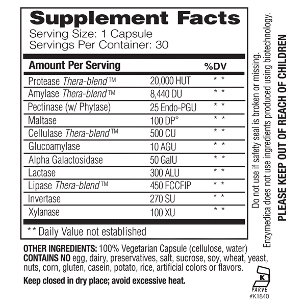 Enzymedica Digest Basic 30 Caps - Image 2