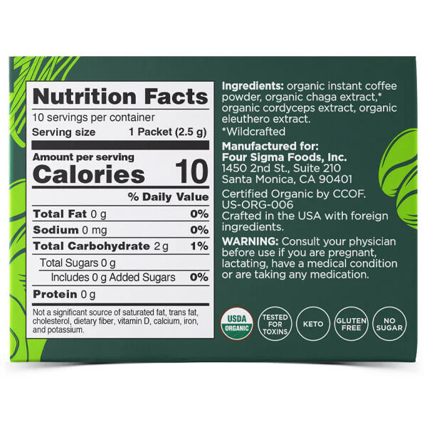 Four Sigmatic Protect Organic Instant Coffee 10 Packets - Image 2