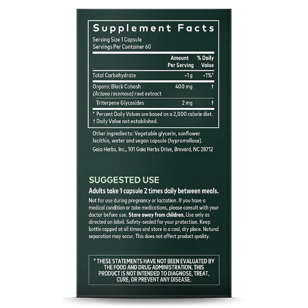 Gaia Herbs Black Cohosh 60 Caps - Image 3