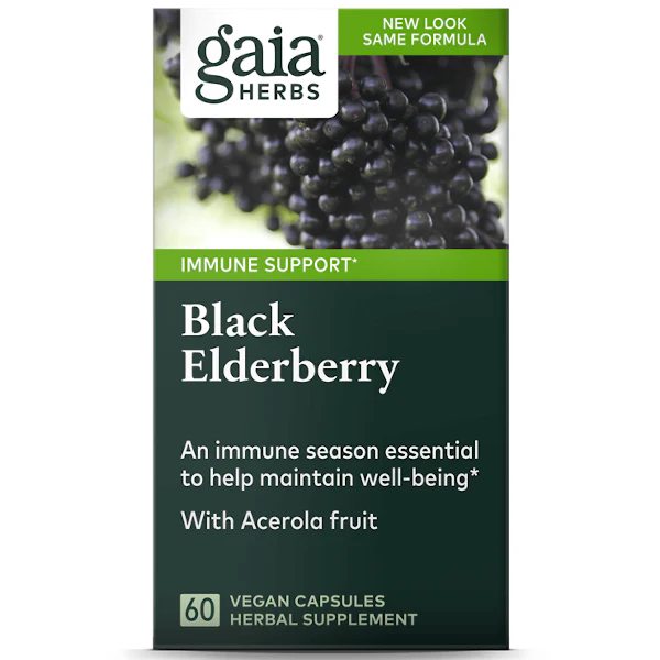 Gaia Herbs Black Elderberry 60 Caps - Image 2