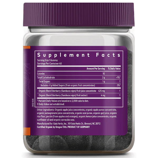 Gaia Herbs GaiaKids Black Elderberry Kids Daily Gummies x40 - Image 3