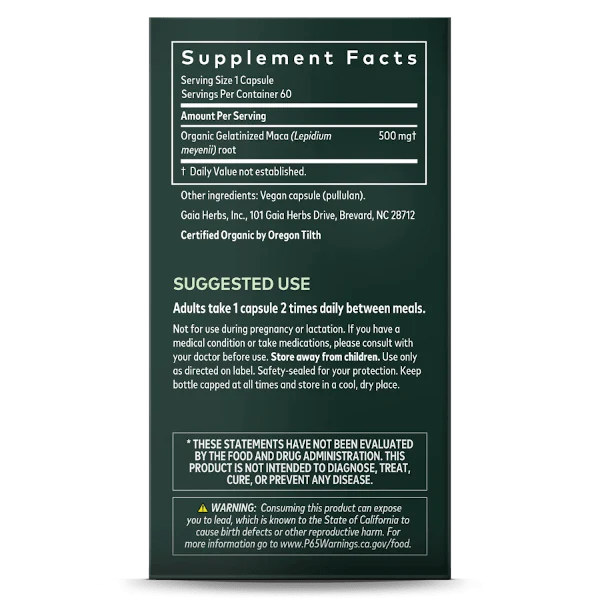 Gaia Herbs Maca Root 60 Caps - Image 3
