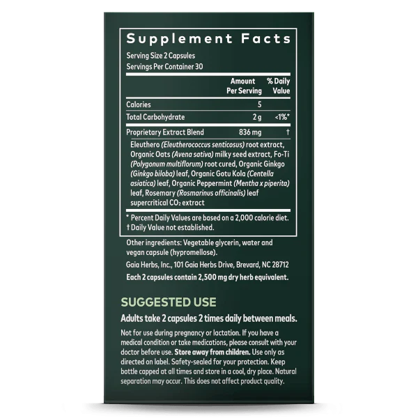 Gaia Herbs Mental Alertness 60 Caps - Image 3