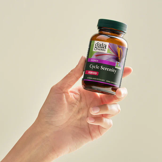 Gaia Herbs Period Cycle Serenity Saffron Mood Support 60 Capsules - Image 3