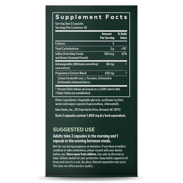 Gaia Herbs Thyroid Support 60 Caps - Image 3