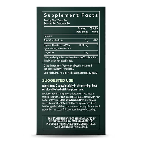 Gaia Herbs Vitex Berry 60 Caps - Image 3