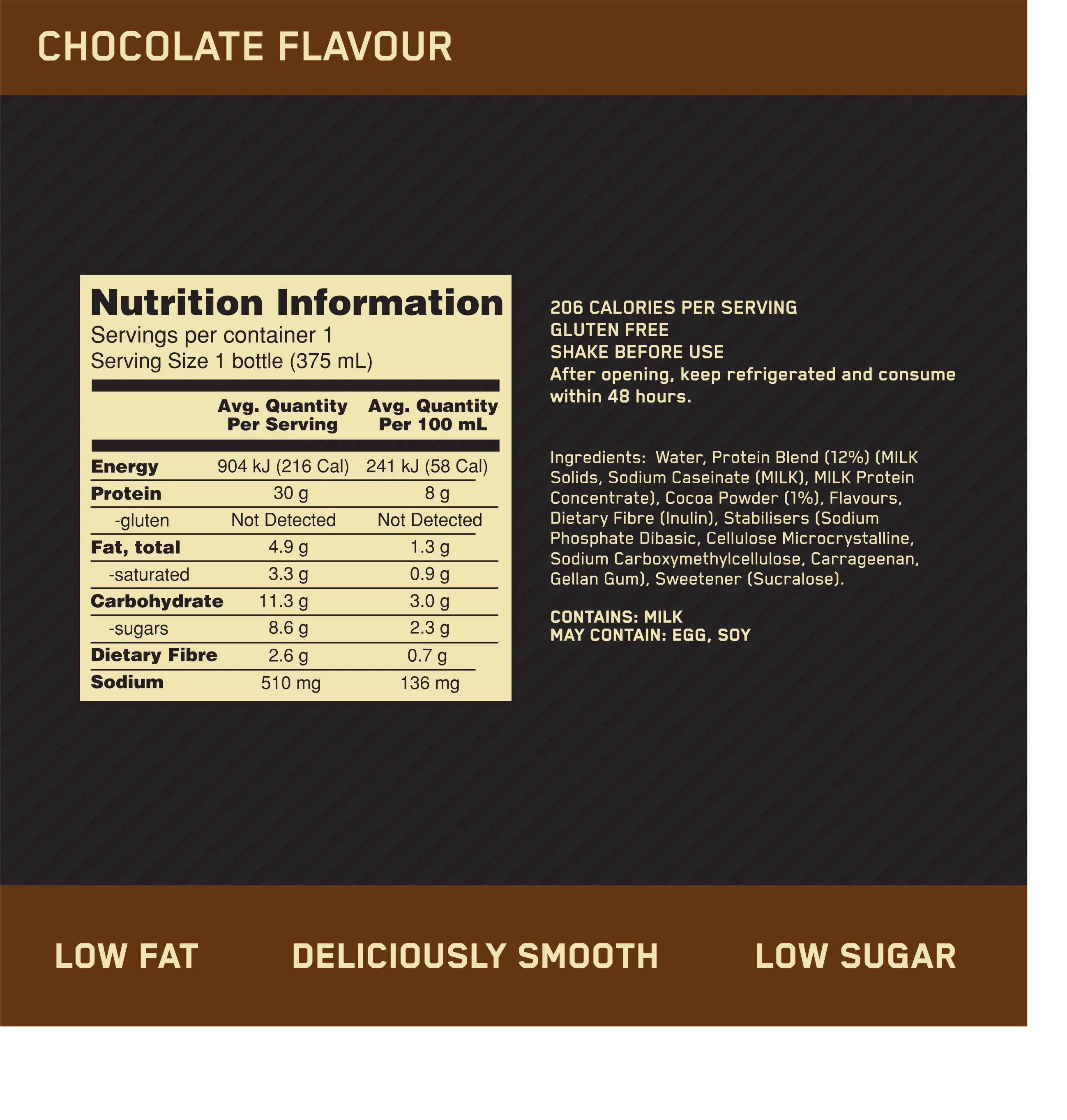 Optimum Nutrition High Protein Shake Ready To Drink 30g 12 Pack - Image 2