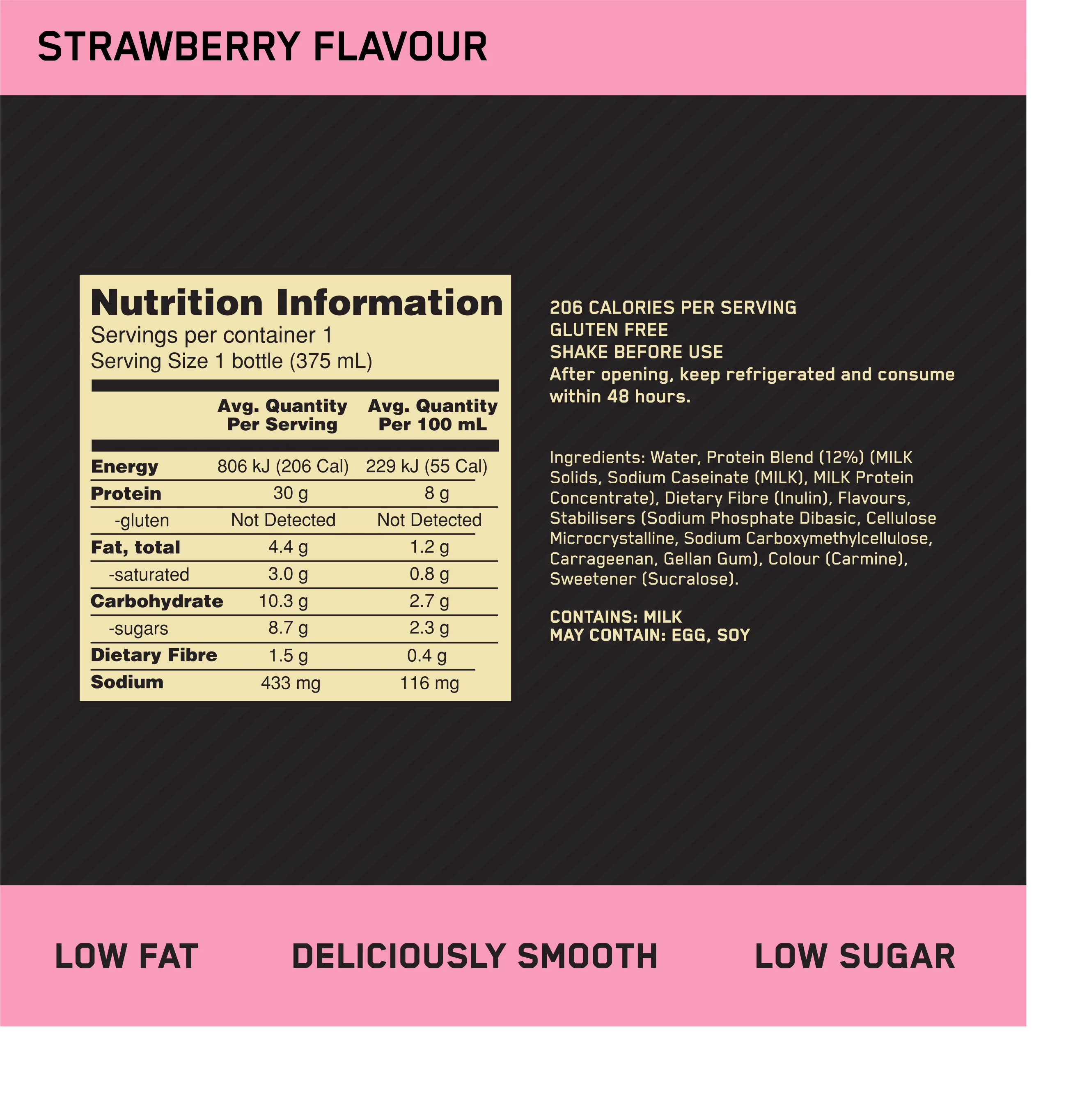 Optimum Nutrition High Protein Shake Ready To Drink 30g 12 Pack - Image 3