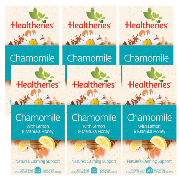 Healtheries Chamomile Tea with Lemon & Manuka Honey 20 Bags x6 (6x Packages)