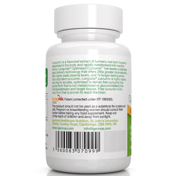 Igennus Longvida Optimised Curcumin 30 Caps - Image 2