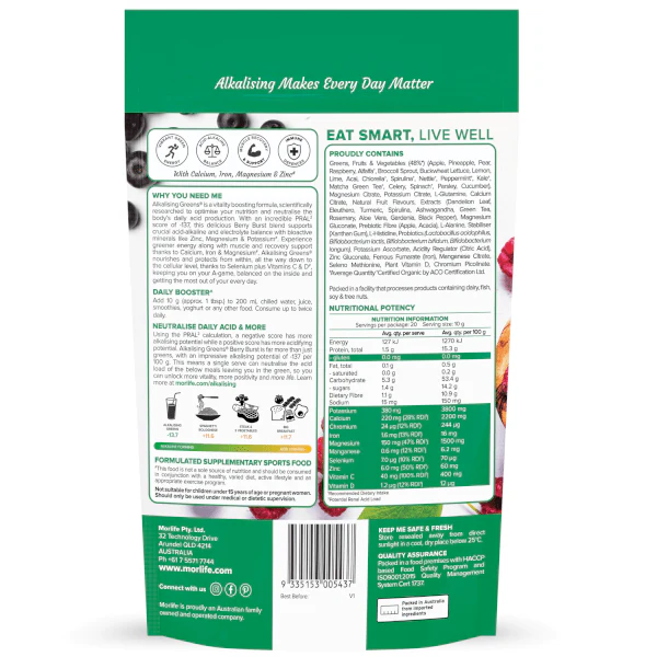 Morlife Alkalising Greens 200g - Image 2
