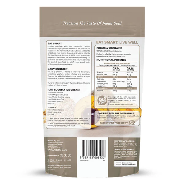 Morlife Certified Organic Lucuma Powder 200g - Image 2