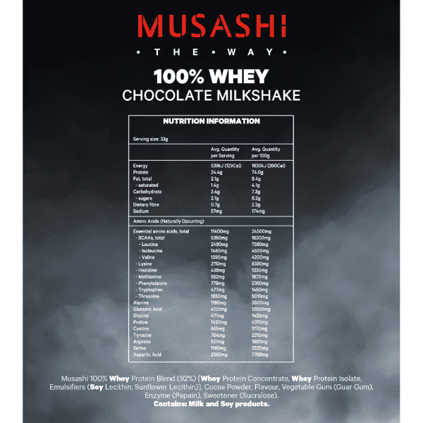Musashi 100% Whey 2kg + FREE Musashi BCAA 60 Caps - Image 4