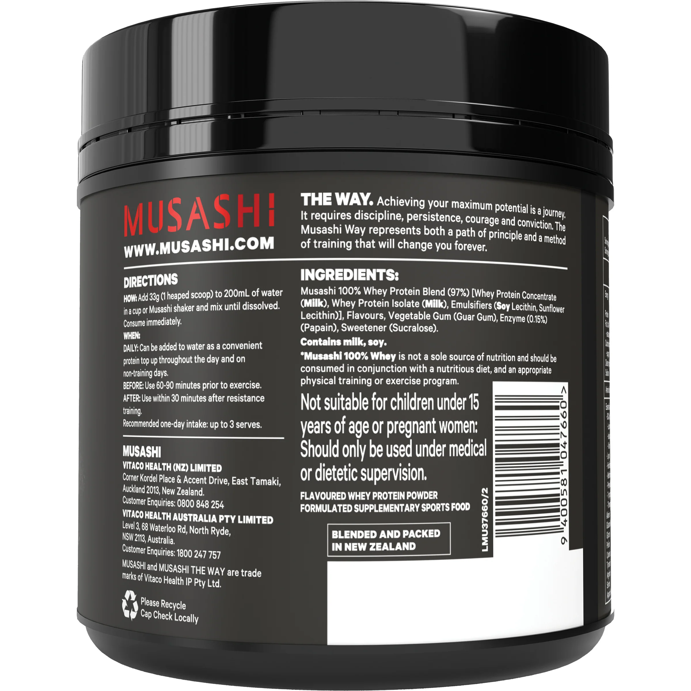 Musashi 100% Whey 330g - Image 5