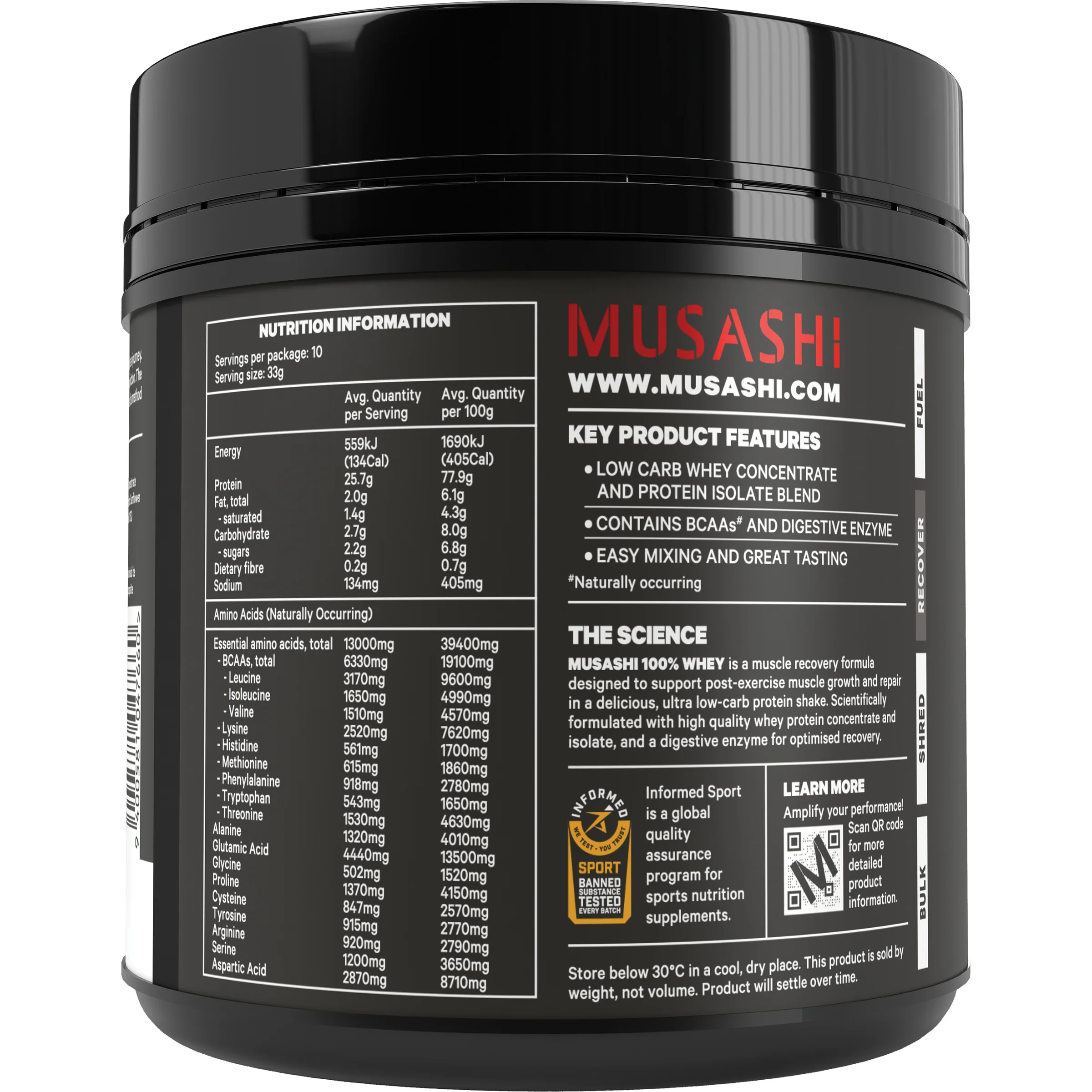 Musashi 100% Whey 330g - Image 6