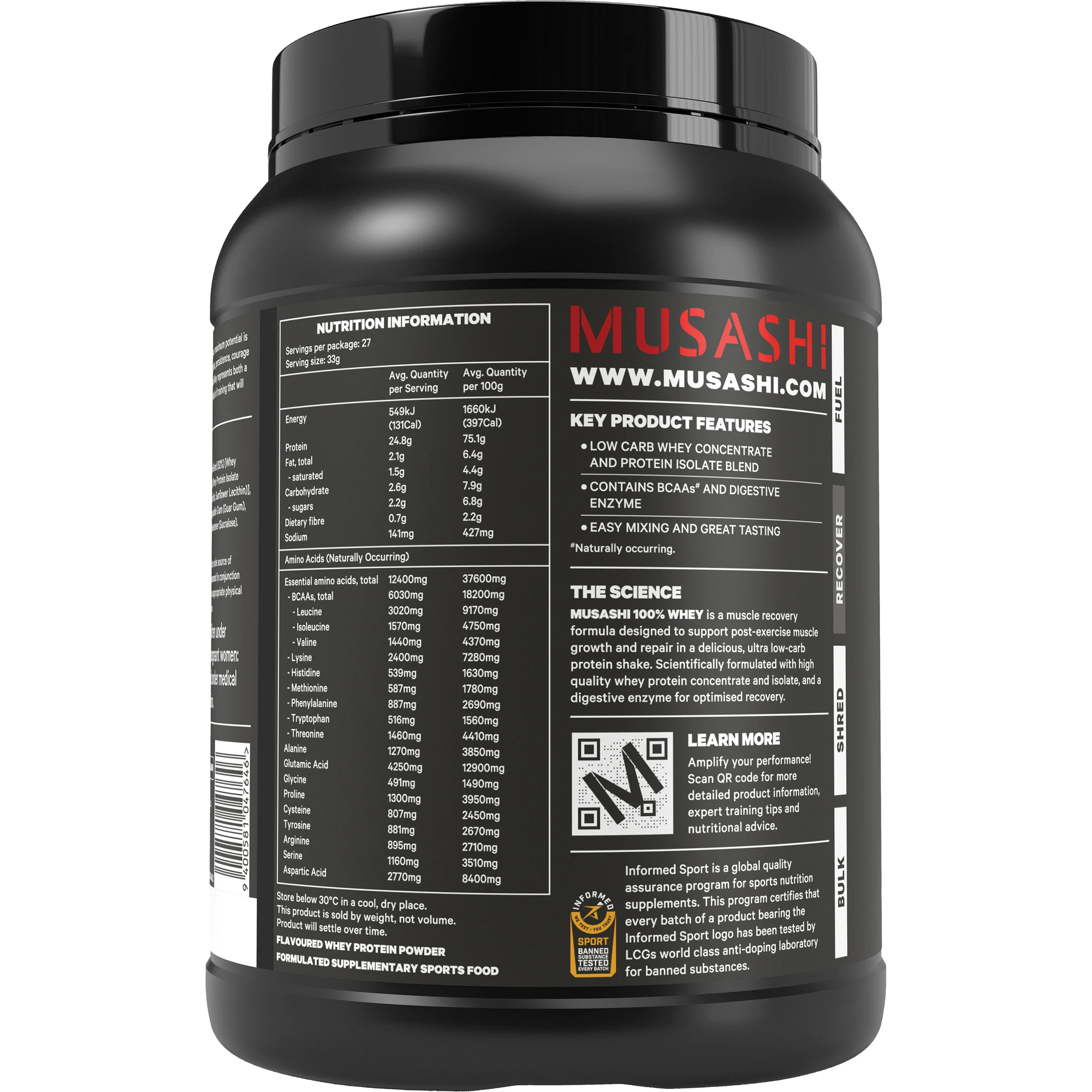 Musashi 100% Whey 900g - Image 5