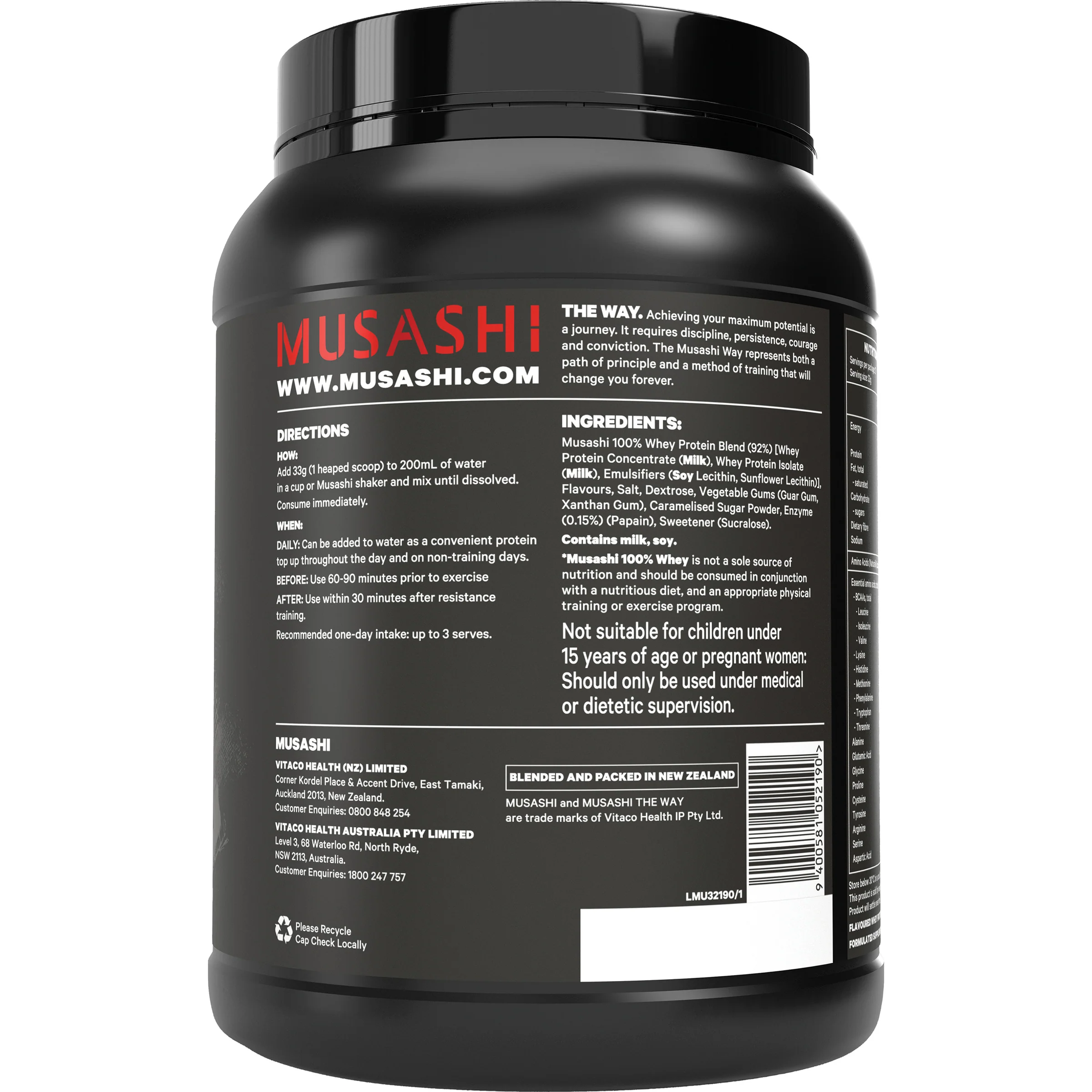 Musashi 100% Whey 900g - Image 9