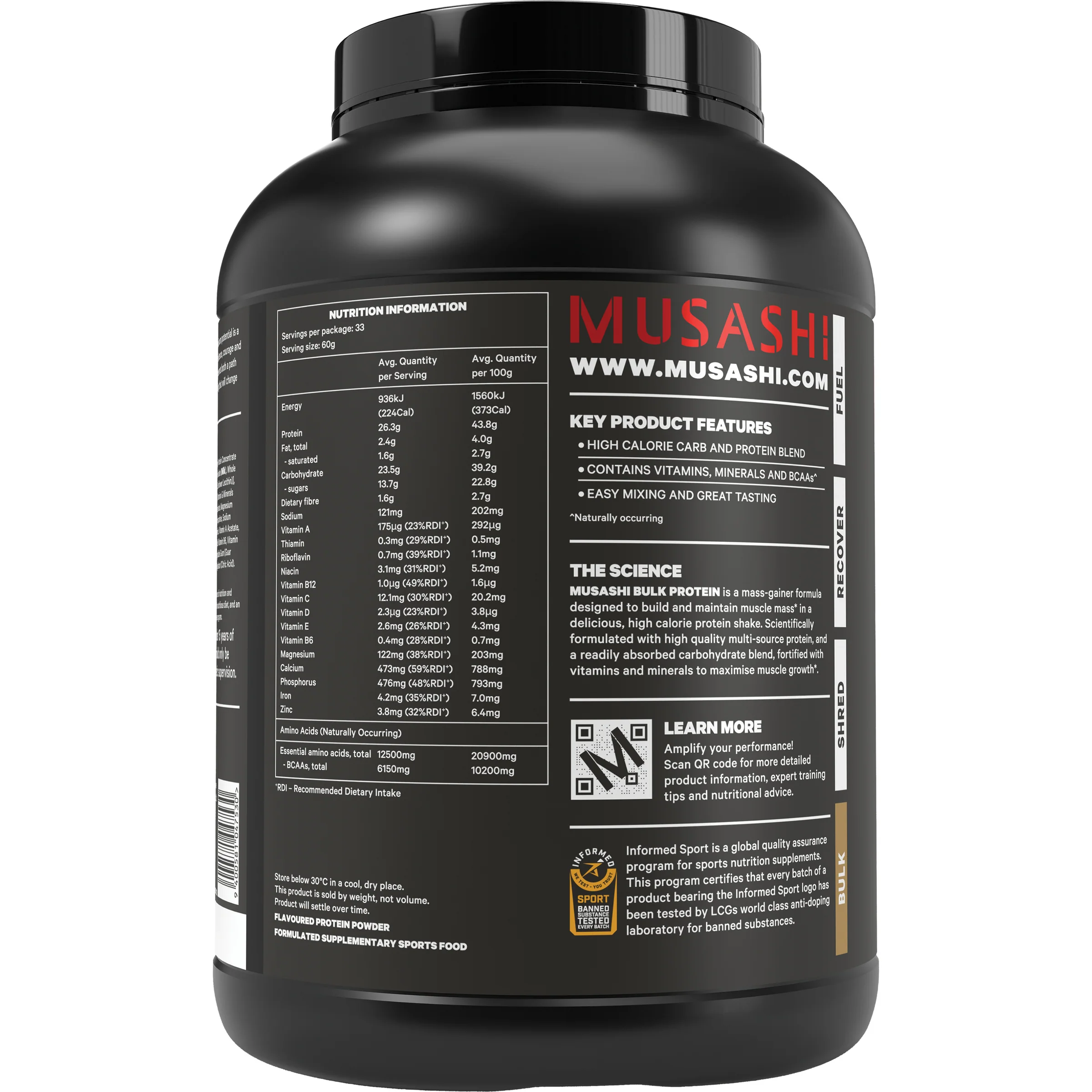 Musashi Bulk Protein 2kg - Image 6