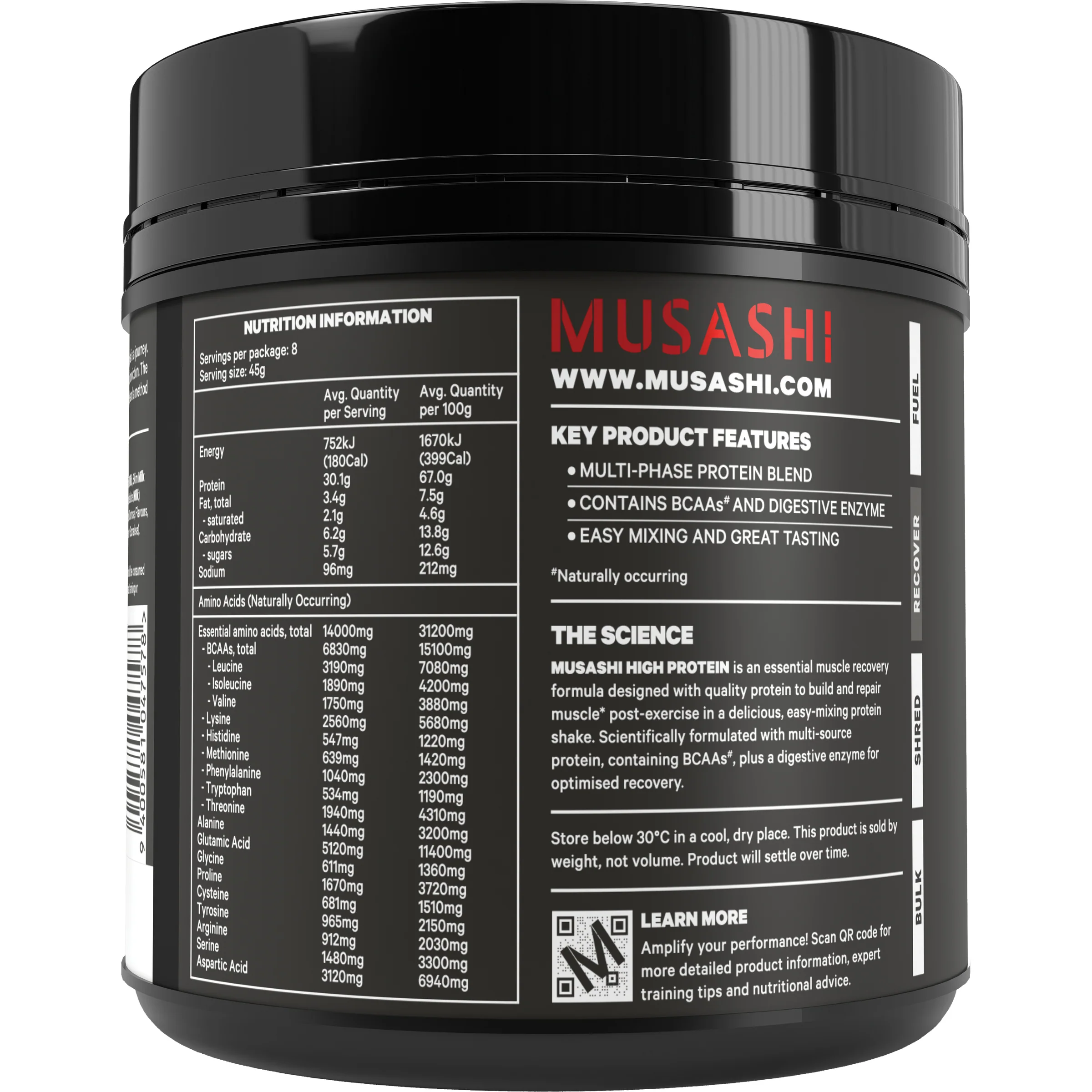 Musashi High Protein 375g - Image 3