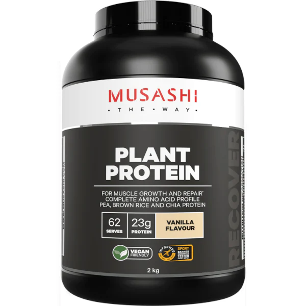 Musashi Plant Protein 2kg + FREE Healtheries Vitamin C 1000mg 100 Chewable Tablets - Image 4