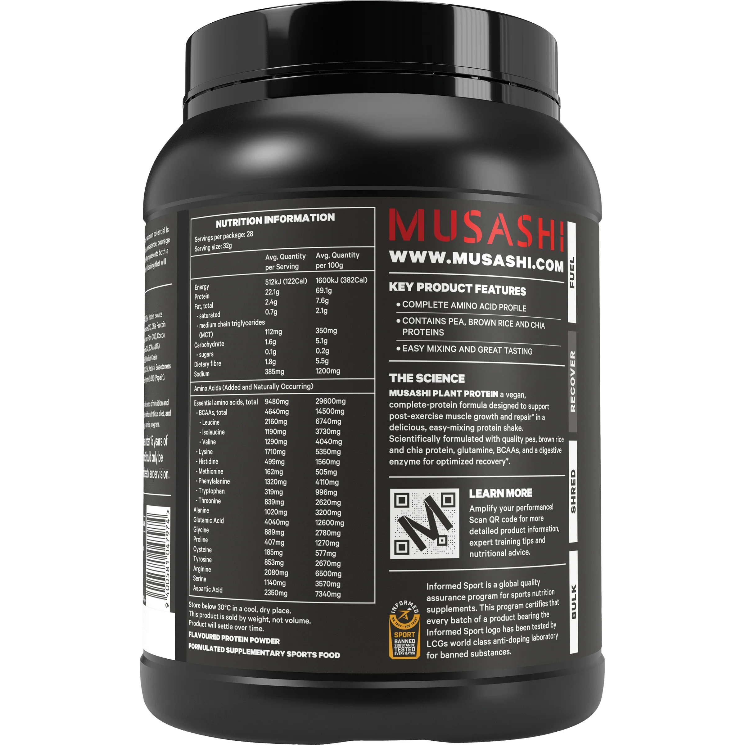 Musashi Plant Protein 900g - Image 5