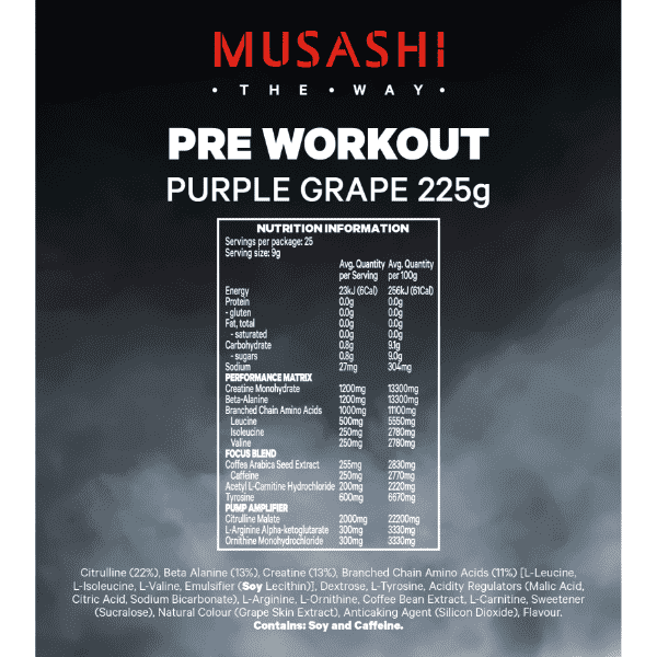 Musashi Pre-Workout 225g - Image 11