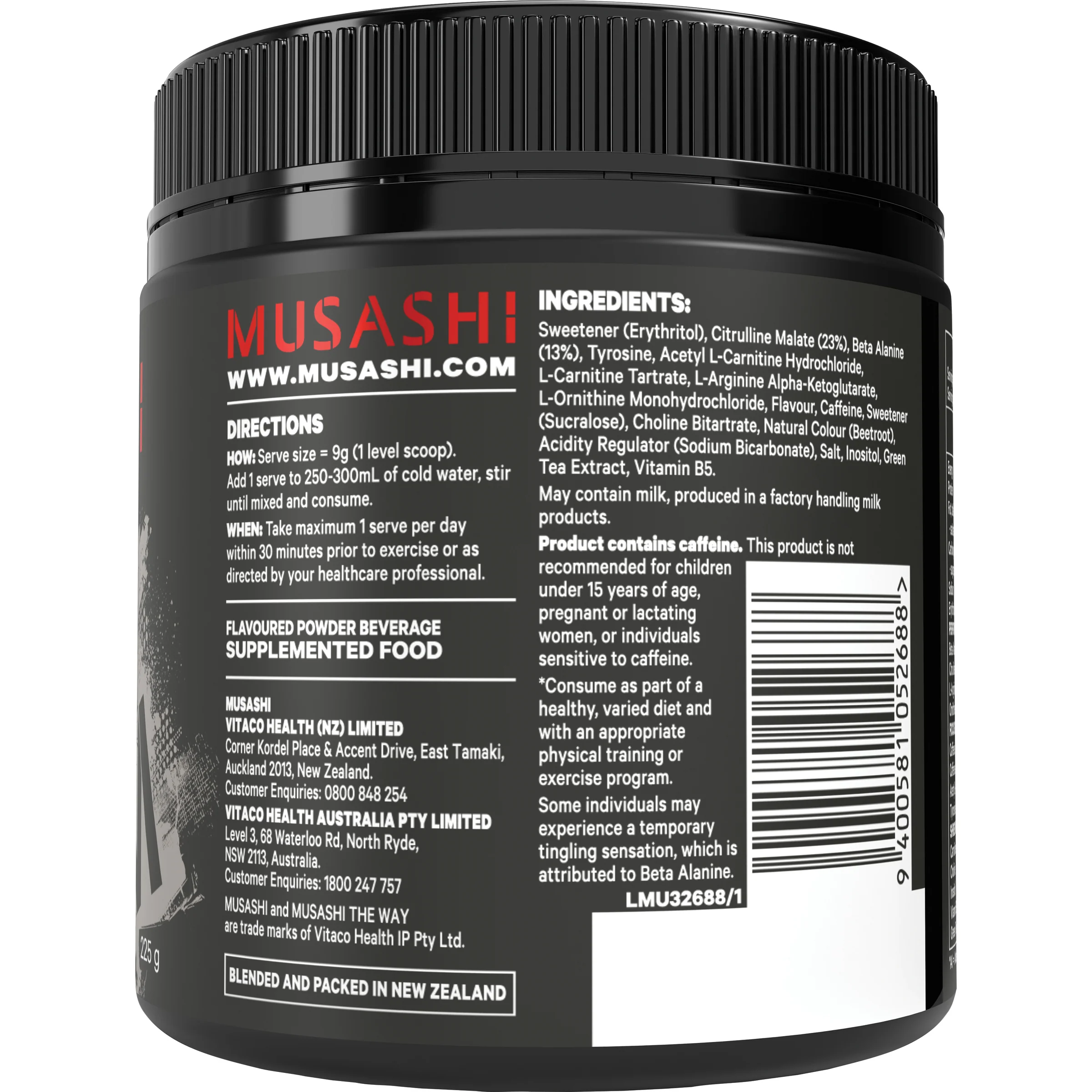Musashi Pre-Workout Shred 225g - Image 4