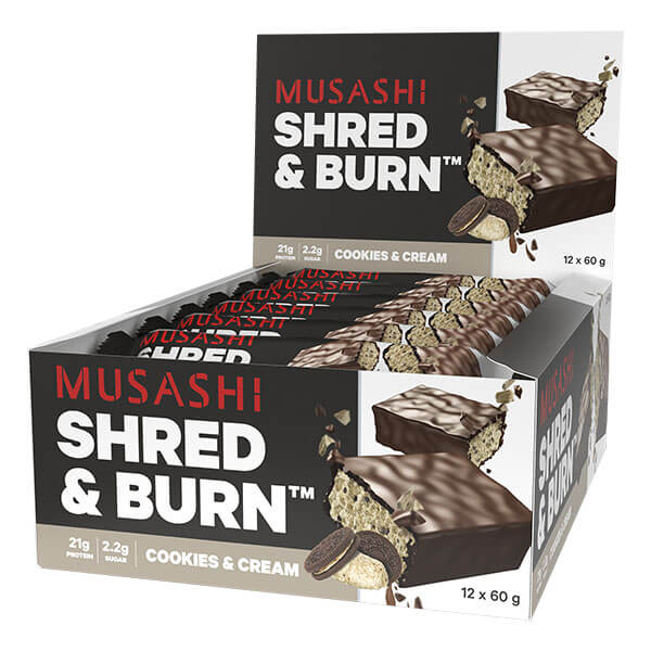 Musashi Shred and Burn Bar 60g Box of 12 - Image 2