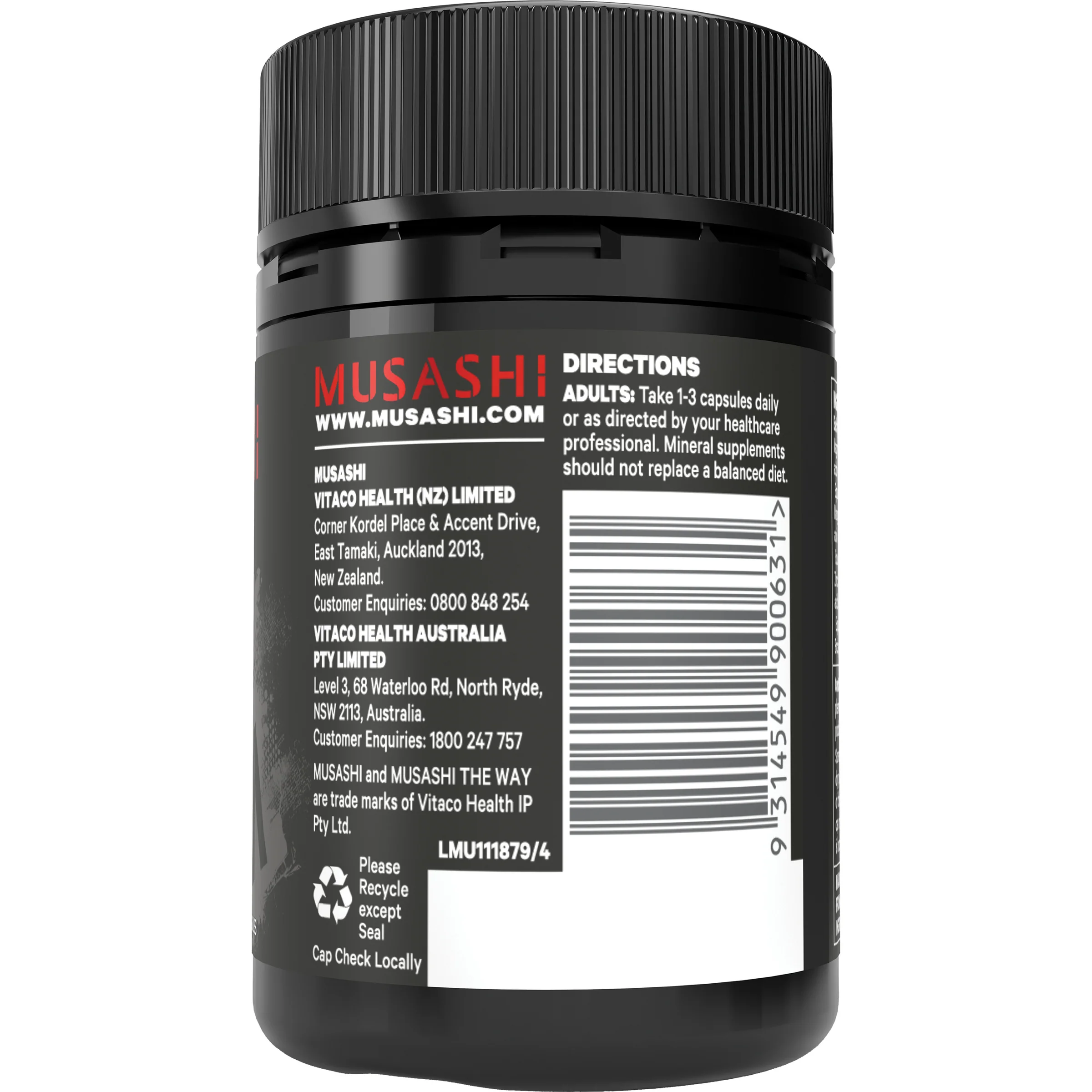 Musashi ZMA+ 60 Caps - Image 3