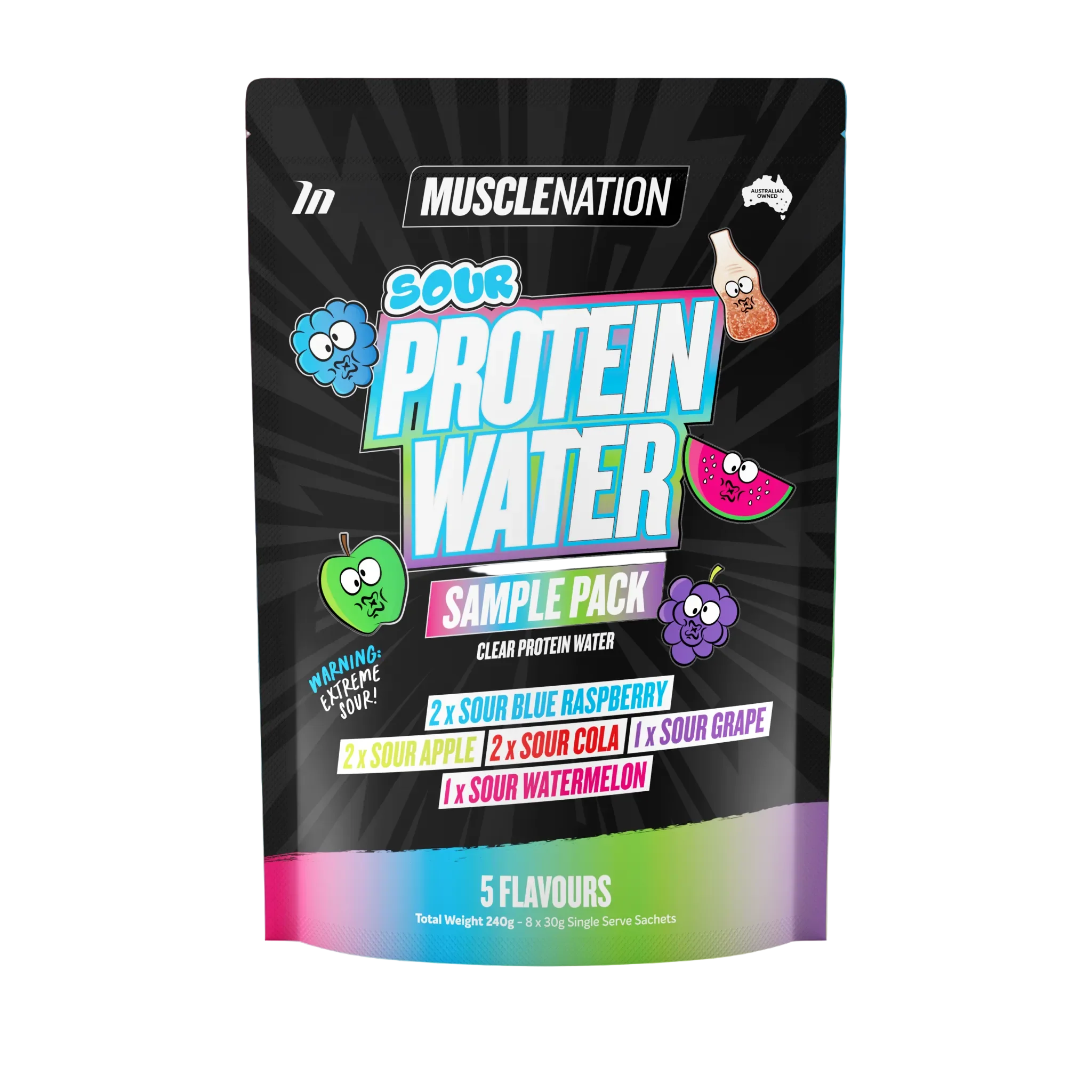 Muscle Nation PROTEIN WATER - Sour Sample Pack