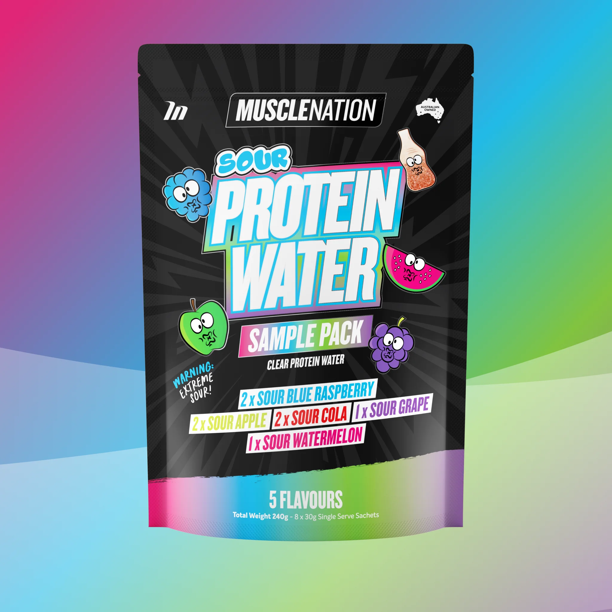 Muscle Nation PROTEIN WATER - Sour Sample Pack - Image 2